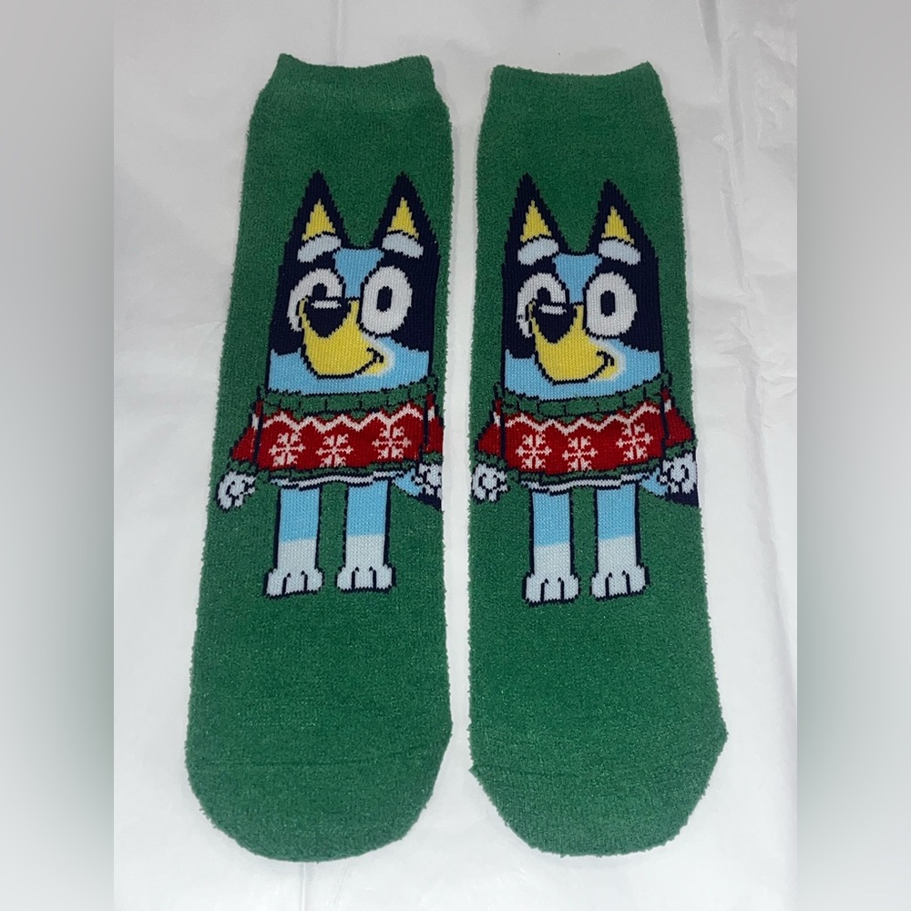 Bluey Green Cartoon Character Socks